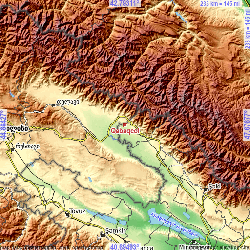 Topographic map of Qabaqçöl