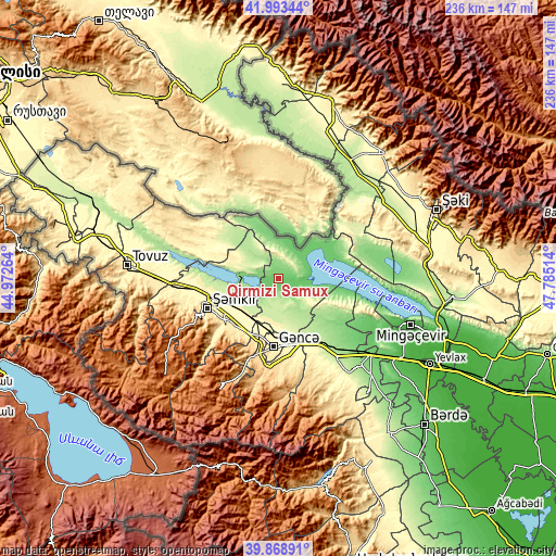 Topographic map of Qırmızı Samux