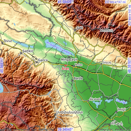 Topographic map of Aran