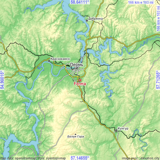 Topographic map of Ferma