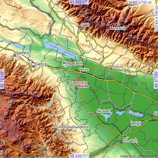 Topographic map of Samuxlu