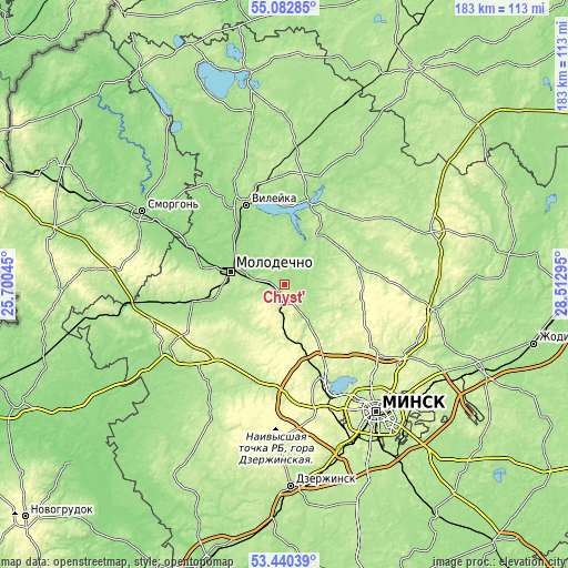 Topographic map of Chyst’