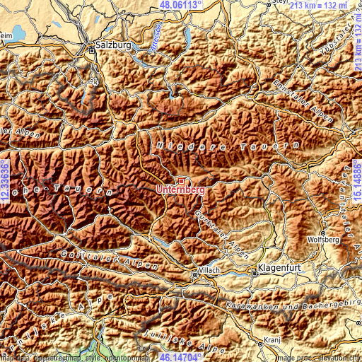 Topographic map of Unternberg