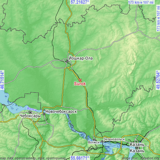 Topographic map of Surok
