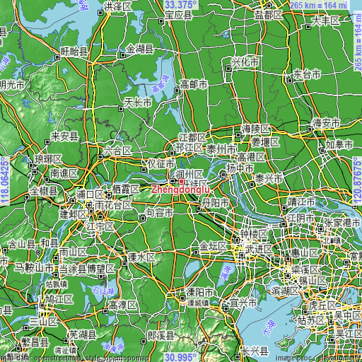 Topographic map of Zhengdonglu