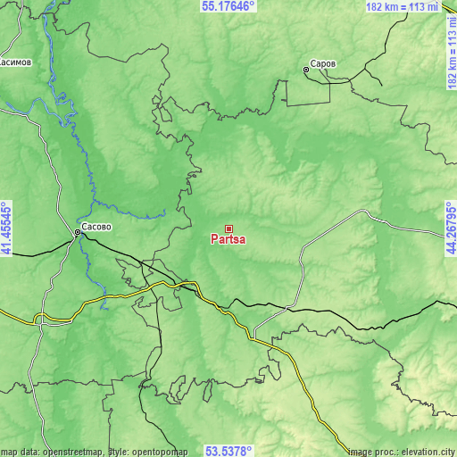 Topographic map of Partsa