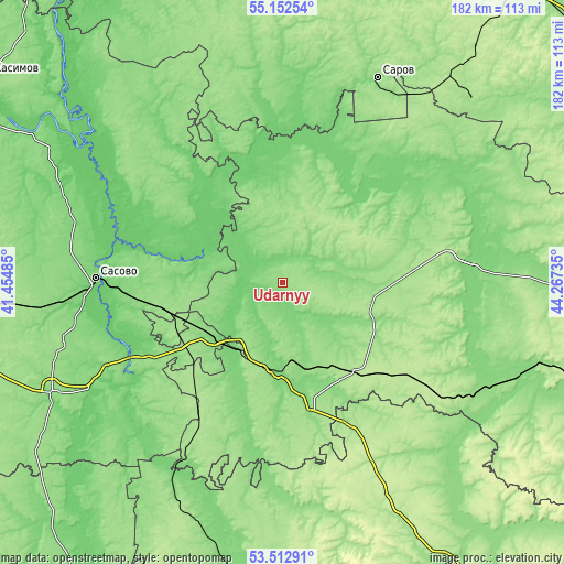 Topographic map of Udarnyy