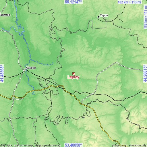 Topographic map of Lepley