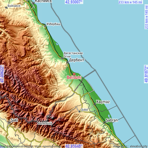 Topographic map of Belidzhi