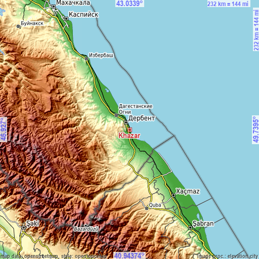 Topographic map of Khazar