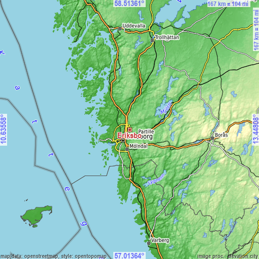 Topographic map of Eriksbo