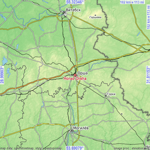 Topographic map of Horad Orsha