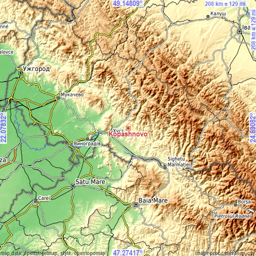 Topographic map of Kopashnovo