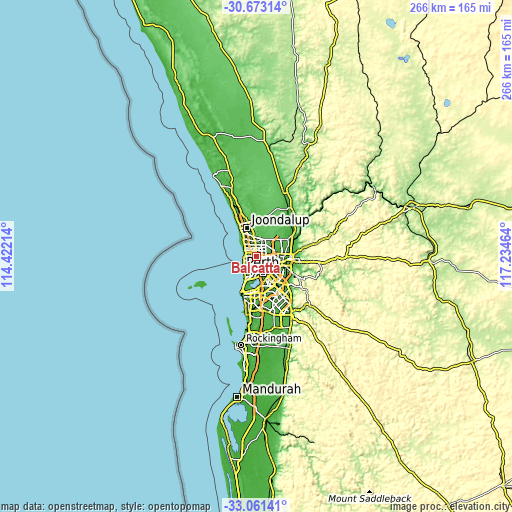 Topographic map of Balcatta