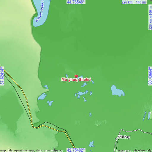 Topographic map of Mo‘ynoq Shahri