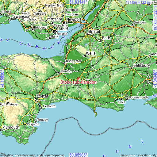 Topographic map of Stoke-sub-Hamdon