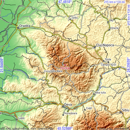 Topographic map of Horea