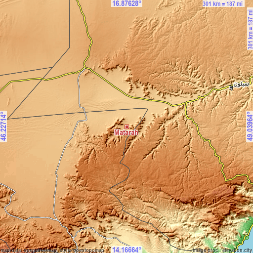 Topographic map of Maţarah