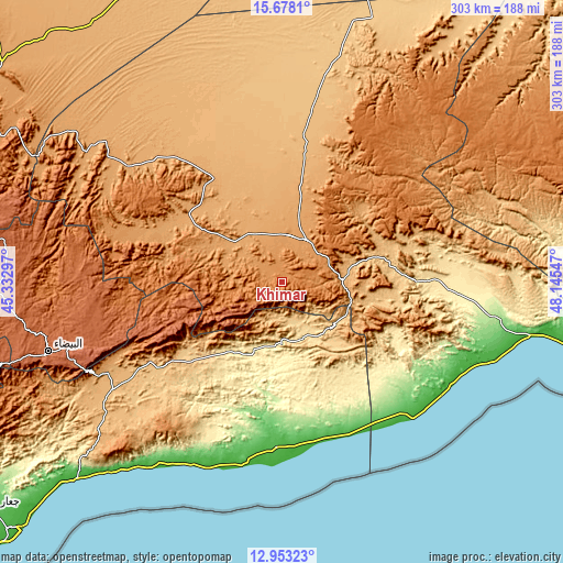 Topographic map of Khimār