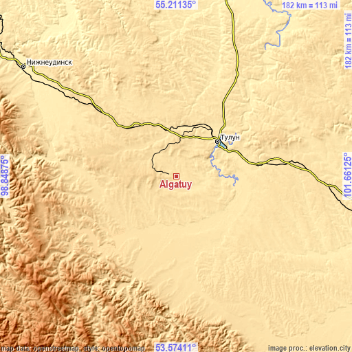 Topographic map of Algatuy