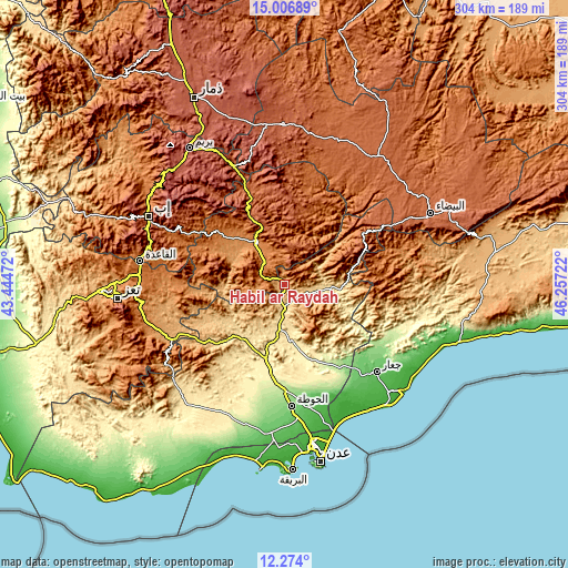 Topographic map of Ḩabīl ar Raydah