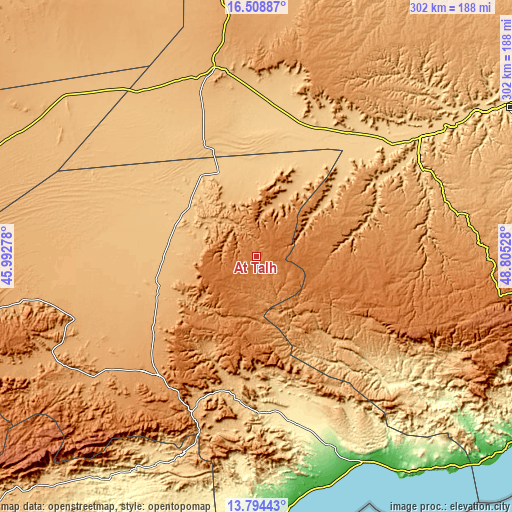 Topographic map of Aţ Ţalḩ