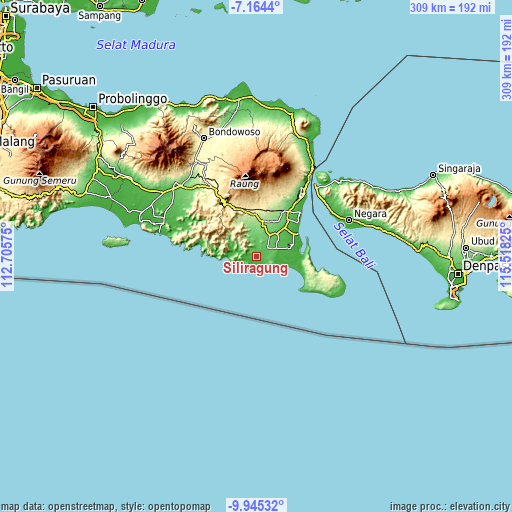 Topographic map of Siliragung