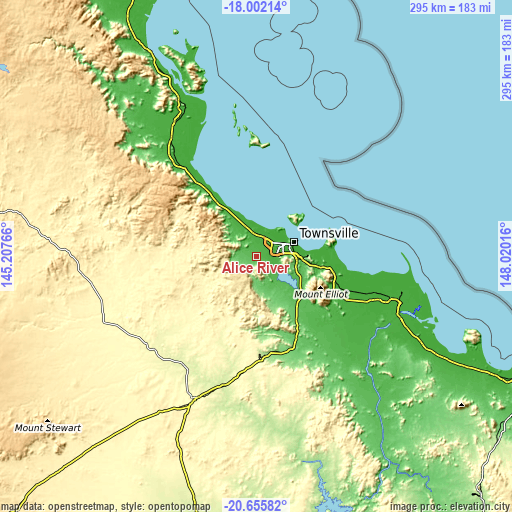 Topographic map of Alice River