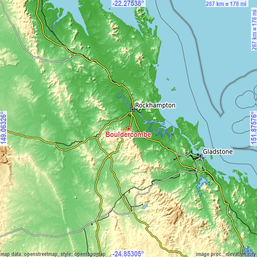 Topographic map of Bouldercombe