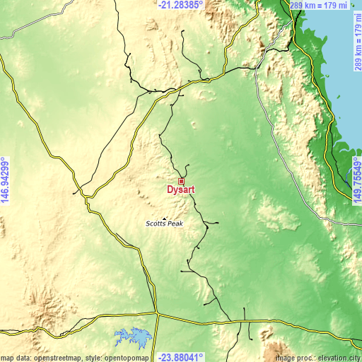 Topographic map of Dysart