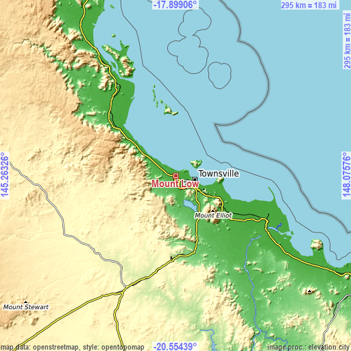 Topographic map of Mount Low