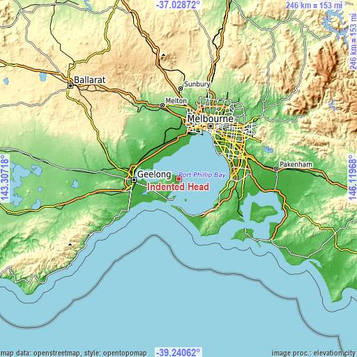 Topographic map of Indented Head