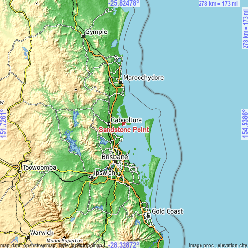 Topographic map of Sandstone Point