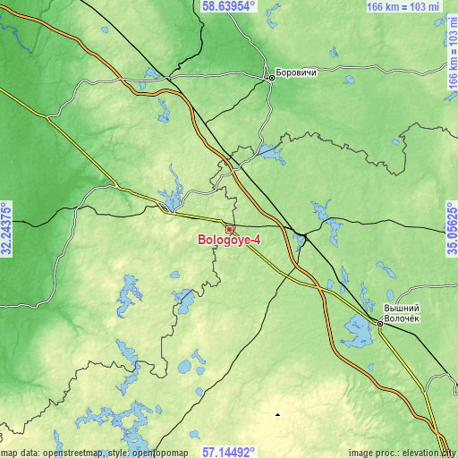 Topographic map of Bologoye-4