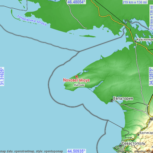 Topographic map of Novosel’skoye