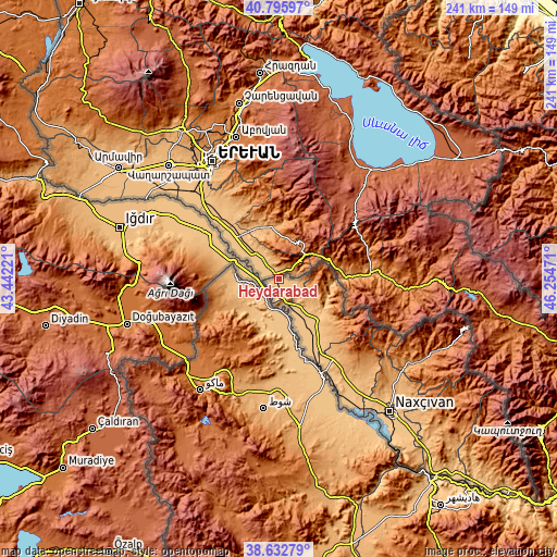 Topographic map of Heydarabad