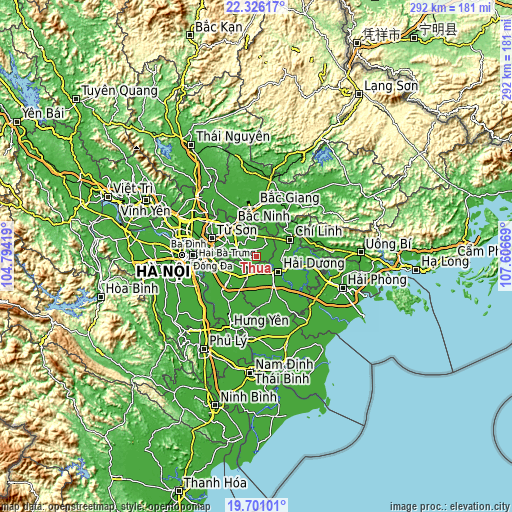 Topographic map of Thứa