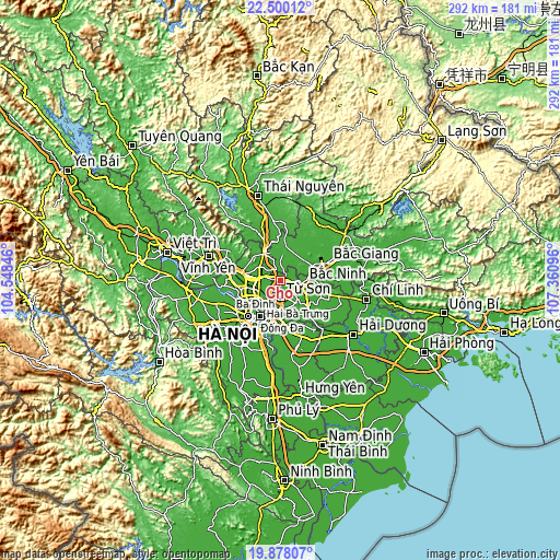 Topographic map of Chờ