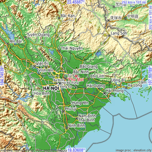 Topographic map of Phố Mới