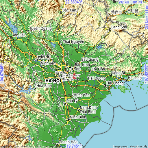 Topographic map of Hồ