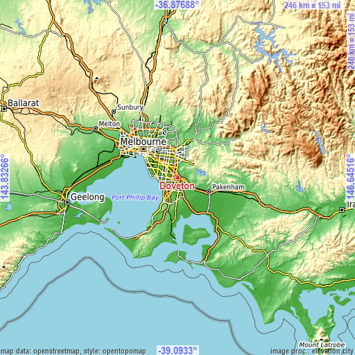 Topographic map of Doveton