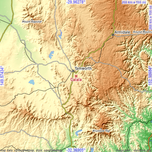 Topographic map of Calala