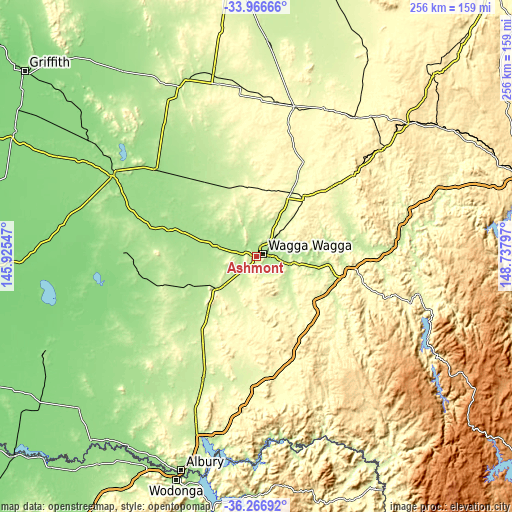 Topographic map of Ashmont