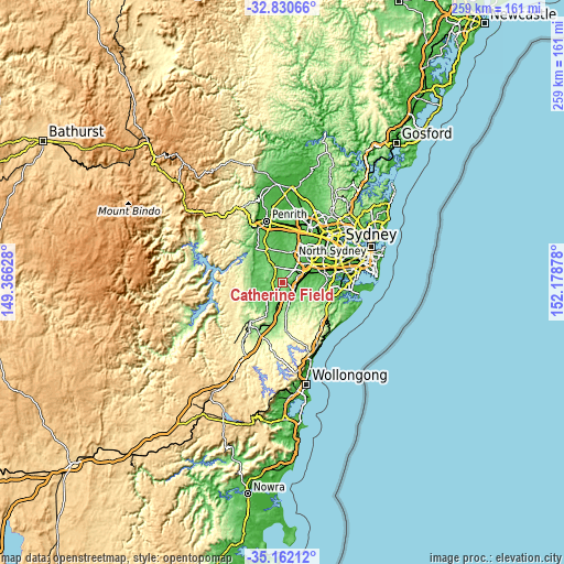 Topographic map of Catherine Field