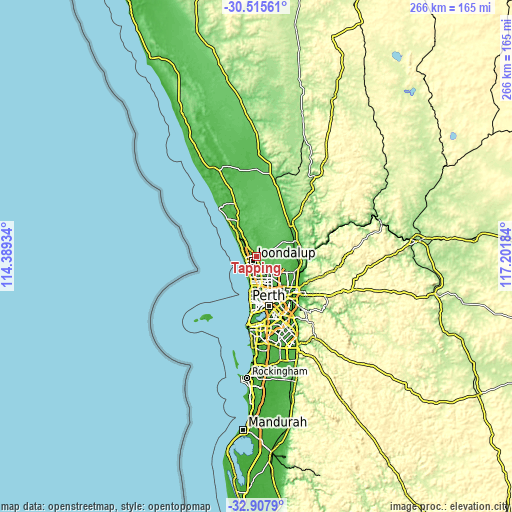 Topographic map of Tapping