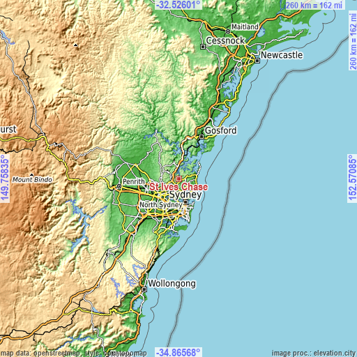 Topographic map of St Ives Chase