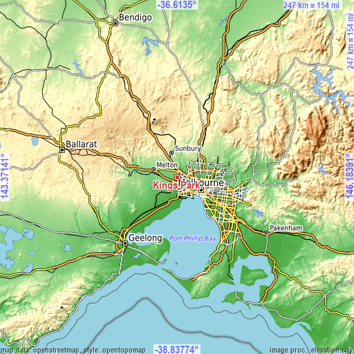 Topographic map of Kings Park