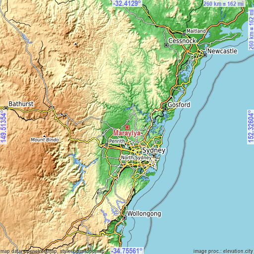 Topographic map of Maraylya
