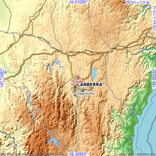 Topographic map of Forde