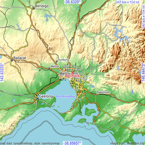 Topographic map of Bellfield